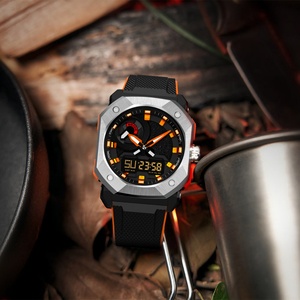 New Fashion Sports Men Quartz WatchDual Screen Electronic <b>Watch</b> Stainless Steel Luminous Dial PlasticStrap Waterproof <b>Watch</b> - Product Image 4