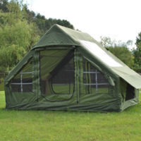 Tente de camping gonflable, Cabane gonflable de luxe 4 saisons en Oxford avec fenêtre de toit et cheminée intégrée