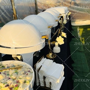 Ideal for Mobile Catering Hospitality Buffet Party <strong>Table</strong> Round Roll <strong>Top</strong> Chaffing Dish <strong>Food</strong> <strong>Warmer</strong> in Black-color-chafing-dish