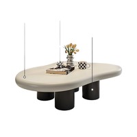 Table basse nuage de luxe léger, design moderne et minimaliste, en bois haut de gamme, combinaison décorative multifonctionnelle pour petit appartement