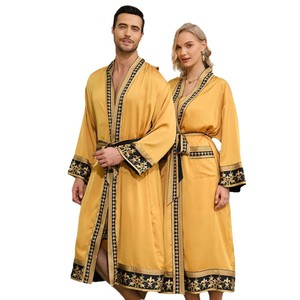 <span class=keywords><strong>Peignoir</strong></span> de luxe <span class=keywords><strong>en</strong></span> <span class=keywords><strong>satin</strong></span> pour <span class=keywords><strong>homme</strong></span>, style baroque, manches longues, idéal pour l'été, WP3403 - Product Image 5