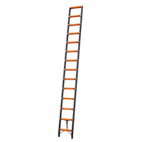 Échelle murale de style design moderne pour grenier, échelle verticale simple face, portable, 14 marches, plateforme réglable