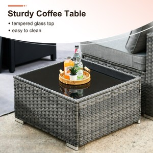 طقم أثاث حدائق مكون من 8 قطع، أريكة قطاعية دوارة مع موقد نار، أثاث خارجي للحدائق والشرفات والفناء الخلفي - Product Image 4