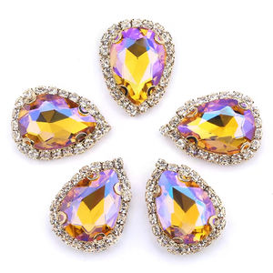 คริสตัลใส AB คลิปหนีบผมแบบหยดน้ำตาสำหรับประดับพลอยเทียมพร้อมที่หนีบเครื่องประดับแบบ DIY - Product Image 4