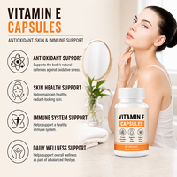 Capsules d'huile de vitamine E OEM Halal, complément alimentaire pour soutenir l'immunité, blanchiment des cheveux, 60 180 capsules de vitamine E pour les soins de la peau