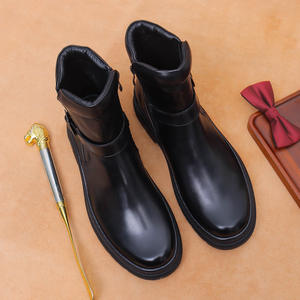 Nouvelles Bottes Classiques de Designer pour Hommes en Cuir Véritable Automne Hiver 2025 – Confortables, Imperméables, Antidérapantes, à Enfiler, pour le Travail - Product Image 3