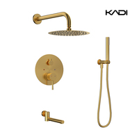 Offre Spéciale moderne contemporain en laiton salle de bain ensemble de douche mural pluie pommeau de douche panneaux chaud Style contemporain robinet de bain