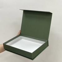 Échantillon gratuit, boîtes cadeaux personnalisées avec logo, vertes, à couvercle magnétique, style livre, pour bijoux, cosmétiques