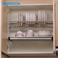 Égouttoir à vaisselle moderne MONSOON à 3 niveaux, type crochet pour évier, en acier inoxydable, pour usage commercial, pour armoires de cuisine
