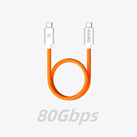Câble tressé Thunderbolt 5 de 0,3 m Type-C vers C |   Câble USB4 Gen5 pour ordinateur portable, station d'accueil, SSD NVMe, données 80 Gbps, charge PD 240 W, vidéo DP 8K