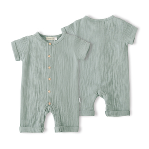 Body <span class=keywords><strong>de</strong></span> muselina para bebés y niños pequeños, mono <span class=keywords><strong>de</strong></span> manga corta con botones <span class=keywords><strong>de</strong></span> madera, <span class=keywords><strong>ropa</strong></span> <span class=keywords><strong>de</strong></span> verano <span class=keywords><strong>de</strong></span> cáñamo, tejido informal, 100% <span class=keywords><strong>de</strong></span> algodón, Unisex - Product Image 4