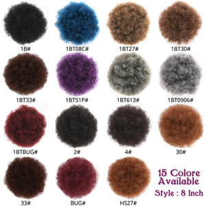 Extension de <span class=keywords><strong>chignon</strong></span> afro bouclé <span class=keywords><strong>court</strong></span> avec cordon de serrage, queue de cheval synthétique et postiches <span class=keywords><strong>chignon</strong></span> - Product Image 4