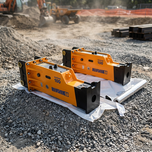 Martillo Hidráulico Silencioso Tipo Caja SB100 para Excavadora de 25-30 Toneladas, Cincel Amarillo de 135mm para Concreto y Roca, Venta al Por Mayor - Product Image 1
