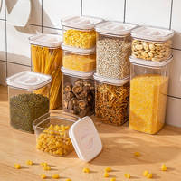 Ventes directes d'usine 5pack Ménage Transparent Grain Stockage Cuisine Boîte De Stockage Des Aliments En Plastique Scellé Peut Multigrain Réservoir