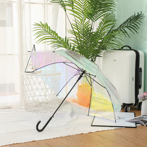 <span class=keywords><strong>Parapluie</strong></span> Moderne Droit et Tendance, Brillant, Réfléchissant, Scintillant, Iridescent, Laser, en Plastique Holographique, à Ouverture Automatique, Résistant aux UV - Product Image 3