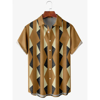 2026 Sommer Herren Vintage Gitarren-Print Hawaiihemd, Peace-Zeichen & Krähen-Grafik Kurzarm Button-Down Strand-Freizeithemd