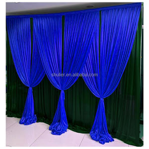 <span class=keywords><strong>Tenda</strong></span> personalizzata in seta blu reale e <span class=keywords><strong>lilla</strong></span> con paillettes frontali Swag pannello per drappi di scena per matrimonio sfondo per eventi - Product Image 4