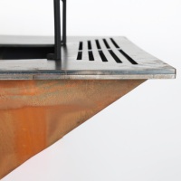 Nouveautés 2026 : Plancha en acier facilement assemblable, foyer extérieur effet rouillé avec gril barbecue pour fêtes de famille