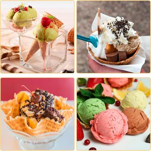 Bol à glace en plastique réutilisable avec logo personnalisé, couleur bonbon, motif dessin animé, avec cuillère, pour sundae, yaourt glacé, fêtes estivales, cadeaux - Product Image 3