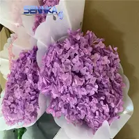 Fabrika kaynağı doğrudan yapay çiçekler büyük ortanca kök korunmuş çiçekler toptan kurutulmuş çiçek