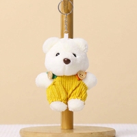 En gros, Porte-clés pendentif ours en peluche mignon, doux, style salopette, OEM, mascotte, jouet animal en peluche pour cadeau