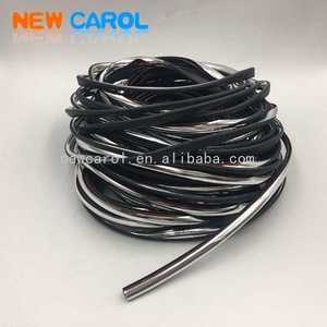 Viền Trang Trí Cửa Ô Tô Xe Hơi Hình Chữ U Mạ Crôm Màu Đỏ Dải Niêm Phong EPDM PVC Cao Su - Product Image 2