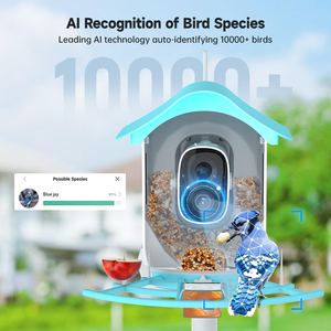 Mangeoire à oiseaux intelligente avec caméra de surveillance de la faune en extérieur, visualisation à distance, IA pour l'intérieur et l'extérieur, alimentée par énergie solaire, batterie - Product Image 6