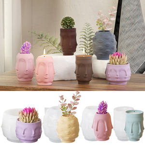 Moule en silicone YS pour porte-bougie, moule DIY pour porte-bougie en ciment, moule pour pot de fleurs succulentes en béton, moule en plâtre - Product Image 1