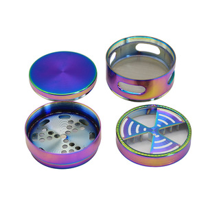 Molino para Hierbas y Tabaco Ice Blue Smoke Shop de 63 mm, Arcoíris, 4 Piezas, Nuevo, Molinillo de Especias con Dientes Afilados CNC, Venta al por Mayor - Product Image 2