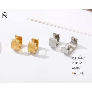 Orecchini a Cerchio Acero 6mm in Acciaio Inossidabile Oro e Argento, Gioielli alla Moda Unisex - Product Image 1