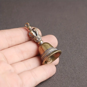 Accessorio in ottone piccolo campanello palmare buddista a cinque punte demone sottomisura portachiavi portachiavi per uomo e donna - Product Image 6