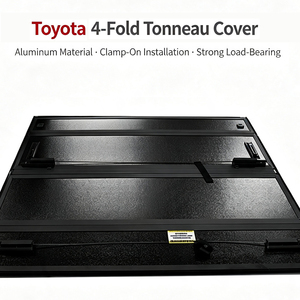 ฝาปิดกระบะท้ายแบบแข็งพับได้ 4 ตอน สำหรับ Toyota Tundra 6.5 ฟุต, โปรไฟล์ต่ำ อลูมิเนียม กันน้ำ, ใช้ได้กับแร็ค - Product Image 2