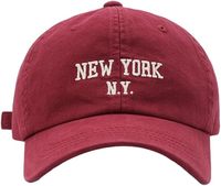 Gorra de béisbol New York para deportes al aire libre, unisex, con visera curva, de sarga, estampado digital a cuadros común, de 6 paneles, lavada.