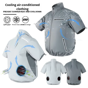 <span class=keywords><strong>12V</strong></span> été vêtements de pêche en plein air hommes à manches courtes ventilateur de refroidissement veste climatisée - Product Image 3