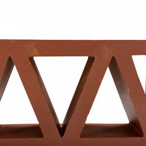 Bloque de terracota decorativo con patrón triangular, ladrillo hueco de arcilla roja para muros de jardín y divisiones interiores - Product Image 3