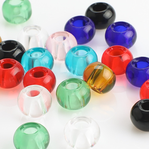 Zhubi 14MM grande foro rotondo perle di vetro per bracciali colori assortiti perline di cristallo rotonde per fai da te fatto a mano ciondoli gioielli da donna - Product Image 5