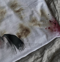 T-shirt Homme Personnalisé Grunge Effet Vieilli Blanc Teinture par Immersion Imprimé Graphique Éclaboussures Coupe Oversize Épaules Tombantes Ourlet Brut Streetwear