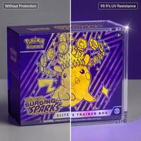 Boîte de présentation en acrylique ETB avec résistance UV à 99 %, fermeture magnétique robuste de 5/8 mm pour la protection de la collection de cartes Pokémon Elite Trainer Box
