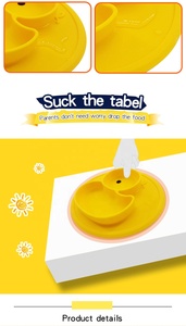 Vente en gros chaude cuillère à succion sûre bol pliant en silicone pour bébé, napperon mignon en forme de <span class=keywords><strong>canard</strong></span> pour tout-petits - Product Image 6