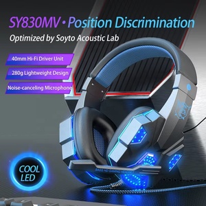 Oem ODM sy830 Gamer Tai nghe đầy màu sắc RGB sáng LED ánh sáng chơi game tai nghe với mic giao diện điều khiển cho máy tính trò chơi <span class=keywords><strong>video</strong></span> - Product Image 6