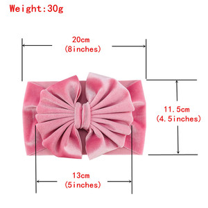 Go Party neonato bambino fascia in velluto <span class=keywords><strong>fiocco</strong></span> per <span class=keywords><strong>capelli</strong></span> Over size Floppy Bow Baby turbante Headwrap bambini ragazze accessori per <span class=keywords><strong>capelli</strong></span> - Product Image 6