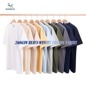 T-shirt pour homme en coton lourd 260 g/m² avec <span class=keywords><strong>logo</strong></span> personnalisé, coupe ample, style streetwear, t-shirt uni, couleur unie - Product Image 2