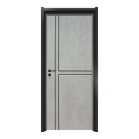 Porte intérieure moderne en aluminium et bois, design contemporain, panneau moulé en MDF mélaminé, à bas prix.