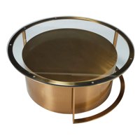 Ensemble de 2 tables basses modernes de luxe Base en acier inoxydable doré brossé avec table d'appoint en verre pour la maison, l'hôtel, les meubles de salon