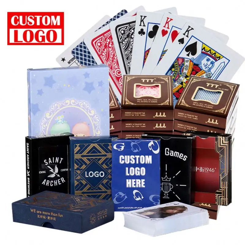 Schwarz-Gold-Design-Muster Personal isierte Werbung, die Poker karten mit Geschenkbox-Box-Pack-Spielkarten sets spielt