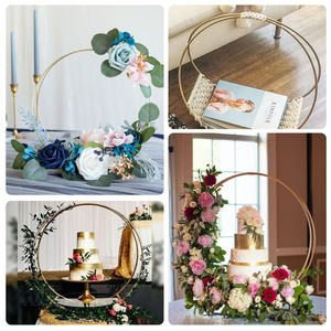 Aro Floral Doble de 8/10/12/14/16/18/20/22/24 Pulgadas con Soporte, Anillos Metálicos, Centro de Mesa para Bodas, Decoraciones para Mesa, Aro para Manualidades - Product Image 3