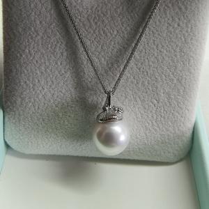 Pendentif en argent S925 avec une grosse perle d'eau douce ronde de 11-12 mm, bijoux de bonne qualité, cadeau, collier, pendentifs et breloques en perles - Product Image 1