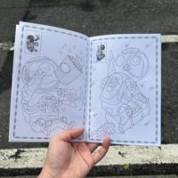 Livre de coloriage pour enfants : autocollants de dessins animés et bloc-notes à dessin avec des thèmes d'animaux et d'espace, jouet de dessin artistique A5 pour enfants