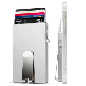 Minimalist Anti-theft Aluminum Alloy Credit Card <b>Holder</b> Magnetic for up <b>Wallet</b> with Cash <b>Holder</b> RFID Blocking 6 Cards - Product Image 1