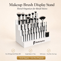 Présentoir à pinceaux de maquillage en acrylique, support à pinceaux à plusieurs niveaux, présentoir cosmétique de comptoir, organisateur de pinceaux pour magasin de détail, personnalisable